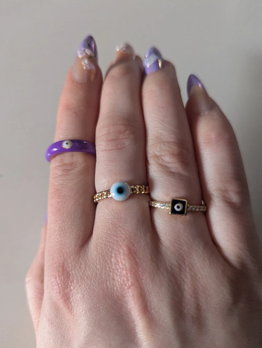 Set Of 3 Evil Eye Rings